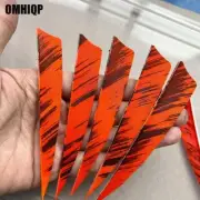 50Pcs 4" Shield Arrow Feather Orange Ink Fletches RW For Traditional Bow Arrow