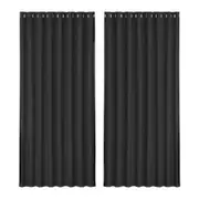 Artiss 2X Blockout Curtains Eyelet 300x230cm Black