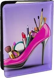 [JEJEA] Shoes and Makeup Print Travel Organizer Credit Cards Case Passport BookPassport Holder Cover Wallet forTraveling,, Black, One Size