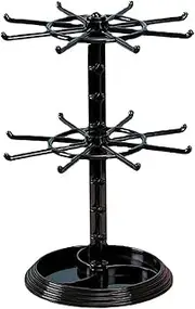 [QmjdDymx] Bracelet Holder Display,Jewelry Display Stand, 2 Tier Rotating Bracelet Display Stand With 16 Hooks Adjustable Height Spinning Stable Jewelry Rack With Widened Base,Bracelet Holder