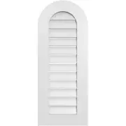 Ekena Millwork Gable Vent Louver Surface Mount Pvc RoundTop+Standard Frame White