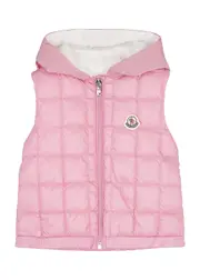 Moncler Kids Jouzas Quilted Hooded Shell Gilet - Pink 12 months