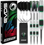 RED DRAGON Evo Series Tungsten Darts Set with Flights, Shafts (Stems) and Wal...