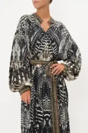 CAMILLA BNWT Night Owl Dress AU 8 US 4 RRP $799 Silk Kaftan Robe Midi 100%