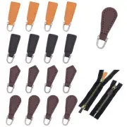 20 pcs 4 Styles Leather Zipper Pull Zipper Tags Fixer Pull Replacement Zipper...