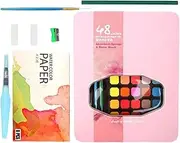 Water Art Paint Set For Kids | 48 Colors Pastels Paints Set - Travel Design Palette, Crafts Painting Supplies, Portable Art Kit For Artists, Amateur Hobbyists