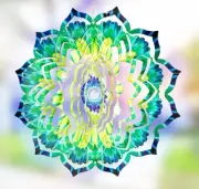 VP Home Emerald Mandala Kinetic Wind Spinner for Yard and Garden Wind Spinner...