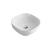 420*420*140mm Poseidon Ultra Slim PA4242 Gloss White Ceramic Square Above Counter Basin
