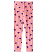 [Mini Rodini] Mini Rodini Outlined Hearts cotton-blend leggings Y 4/5 pink