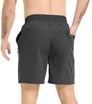 [AREOUTS] Men's Hiking Work Shorts Quick Dry Lightweight Outdoor Travel Shorts for Men with Zipper Pocket Fishing Camping