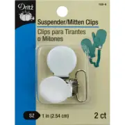 Dritz 108-9 Suspender Mitten Clips 2/Pkg-White