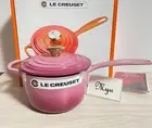 Le Creuset Signature Saucepan Berry 16cm NEW Cast Iron Copper Knob One-handed