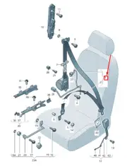 NEW AUDI RS3 FRONT RIGHT SEATBELT 8V5857706MVM1