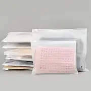 Svaldo Frosted Zipper Packaging Bags, 25Pcs 7.87x5.51 inch Resealable Plastic Zip Bags with Slider Closure for Shipping Socks, Underpants, Ties, 3 Mil with Vent Holes
