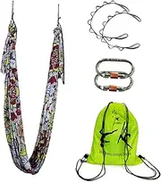 Aerial Yoga Hammock Aerial Pilates Silk Yoga Swing Set Include Carabiners Daisy Chain, Pose Guide 5.5 Yards Set