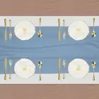 Grey Blue Chiffon Table Runner 27.5" x 118" Romantic Table Runner