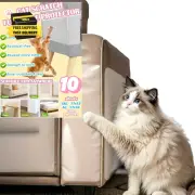 Anti Cat Scratch Furniture Protector- 10 Pack, 17X12 Inch- Clear Couch Protector