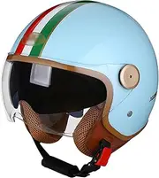 Open Face Motorcycle Helmet 3/4 Jet Helmet with Built-in Drop Down Visor Moped Helmet DOT/ECE Approved for Adult Men Women Motorcycle Cruiser Chopper