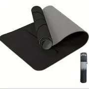 Sport Tpe Yoga Mat Exercise Workout Mats Fitness Mat For Home Gym Black 8Mm Exercise Mats