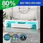 ALFORDSON Entertainment Unit 180cm TV Stand LED Light Storage Gloss White