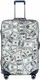 [pvinnk] Funny Dollar Money Print Protective Luggage Cover Elastic Washable Suitcase Travel Gear Protector, White, Large
