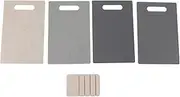 [MUNEFE] Cutting Board Set, 4 Pieces Plastic Cutting Boards, Plastic Cutting Board with Storage Stand for Meat Vegetables and Fruits
