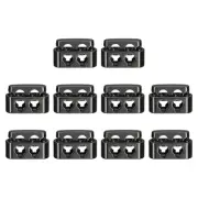 10Pcs Alloy Spring Cord Lock Ends Toggle for Shoelaces Bright Black 19.6x12.5mm