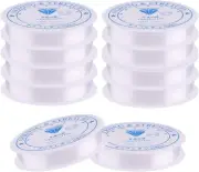 TUPARKA 10 Rolls Elastic String for Bracelets, 0.8mm Transparent