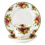 ROYAL ALBERT OLD COUNTRY ROSES TEA CUP & SAUCER & PLATE SET RRP$319