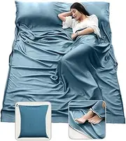 MongByYa Sleeping Bag Liner Lightweight Compact Sleeping Bag Sack Portable Clean Travel Sheet Camping Sleep Sheet for Backpacking Hotel Hiking