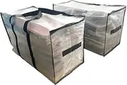 Heavy Duty Transparent PP Moving Bags Extra Large Clear Storage Bags with Zippers and Handles Moving Supplies for Dorm Room Essentials 2-pack