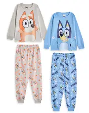 Bluey Unisex Kids Multi-Pack of 2 Long Sleeve Long Leg Pyjama Set Multicoloured Multi Character 18-24 Months