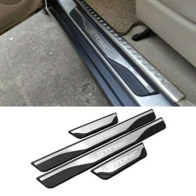 4X Car Door Sill Scuff Plate Protector Cover Trim For Kia Stonic 2018-2021