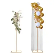 Set Of 2 Garden Arch Metal Decor Wedding Backdrop Stand 8ft 6.7ft Gold Ceremony