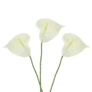 3Pcs 13" Artificial Anthurium Lily Flowers Floral Bouquet Decor, Beige