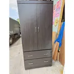 【銓芳家具】胡桃色 單人衣櫃 寬81*深58*高180CM 二門二抽衣櫃 附穿衣鏡 套房衣櫃 雙人衣櫥 衣物櫃 吊衣櫃