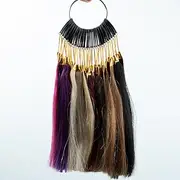 [ZWENYIHAO] Human Hair Color Swatches Natural Hair Color Testing Swatch 40 Pieces Hair Strand Test Color Rings Hair Dying Color Swatches Human Hair Color Ring Samples for Salon Hairdressing