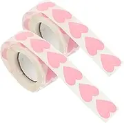 ABOOFAN 500 Pieces Love Heart Stickers Adhesive Gummed Paper Sealing Seals for Envelopes Wedding Decorations Valentines Day Scrapbooking Box Labels Pink Heart