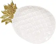 ABOOFAN Pineapple Design Ceramic Snack Plate Stylish Fruit Storage Holder for Parties Decorative Dessert Plate for Home Use Lightweight and Practical Summer Dish White