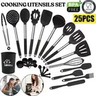 25 Kitchen Utensil Set Silicone Non-Stick Cooking Tools Stainless Steel Cookware