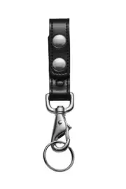 Leather Key Strap Belt Keeper for Duty Key Ring Clarino High Gloss Chrome