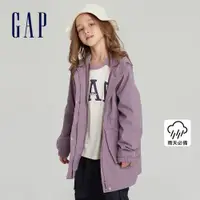 在飛比找蝦皮商城優惠-Gap 女童裝 Logo防雨連帽外套-紫色(810366)