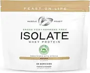 MUSCLE FEAST Grass Fed Whey Protein Isolate, All Natural, Hormone Free, Fast Absorbing, 100% Pure Isolate, 20g Protein, 92 Calories (Mocha, 2lb)