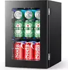 24 Cans Beverage Refrigerator Cooler, Mini Fridge Countertop Drink Cooler for So