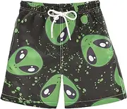 [Joisal] Starry Sky Universe Spaceship Space Beach Short Kids Bathing Suits Boys with Mesh Lining 3-14 Years Old