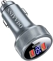 [PD36W&Dual QC36W] 72W USB C Car Charger Adapter, Car USB Charger Multi Port [Type C&Dual USB A],[Voltage Display] Car Phone Charger Compatible with iPhone 15 Pro Max/14/13/12/11/X/XS,iPad,MacBook,etc