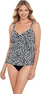 [Shapesolver] Women's Triple Tier Tankini Top, Komodo Island, 18