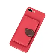 Magnetic Leather Case For Iphone 8 Plus and 7 Plus With Holder and Card Slots and Wallet and Photo Frame (Red)