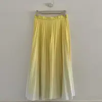 在飛比找蝦皮購物優惠-Zara 黃色漸層百褶裙