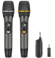 Dammyty Dual UHF Wireless Microphones - Professional Karaoke/Event Use